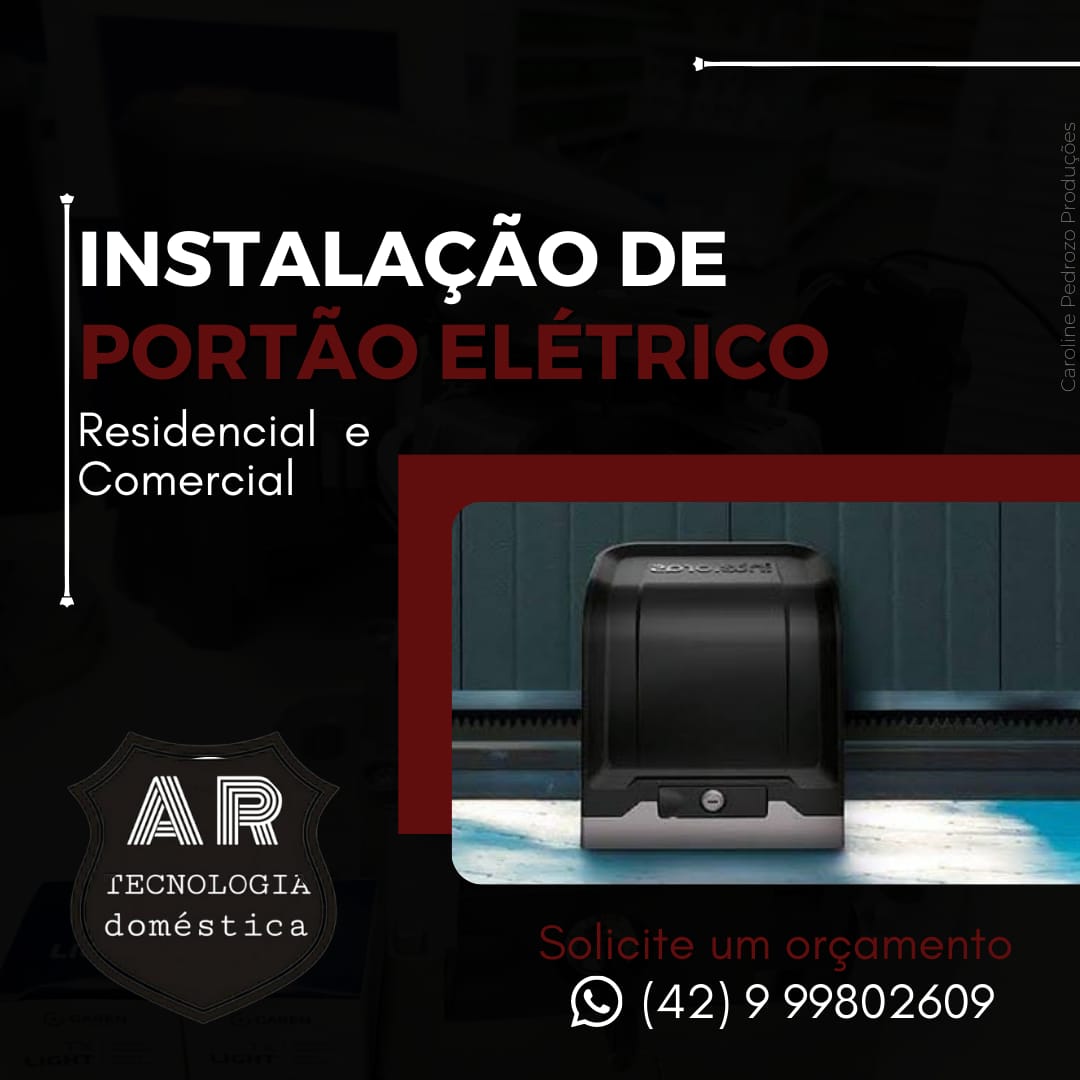 Motor de portão eletrônico instalado em um portão de garagem.